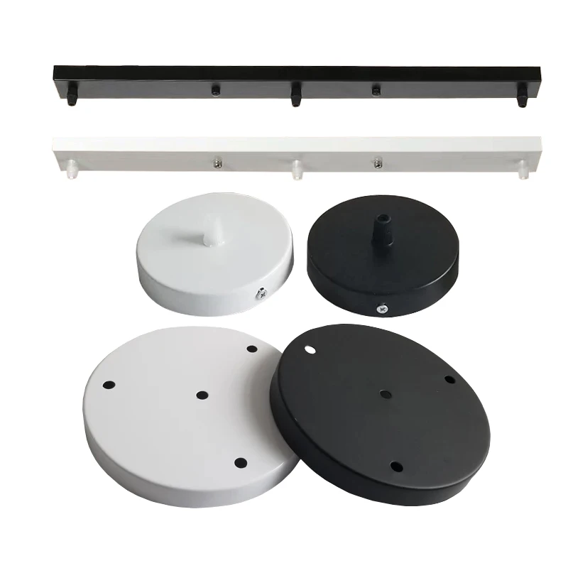 Ceiling Plate Multi Size DIY Black/White Plate 1/2/3/4/5 Holes Light Fittings Round Rectangular Straight Accessories Lamp Base