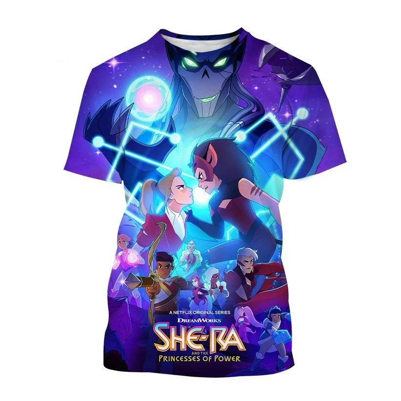 Hot Sale Japanese Anime She-Ra and Princess of Power 3D Printed Men/Women Children Cartoon T shirts Fashion Unisex Kids T-shirt