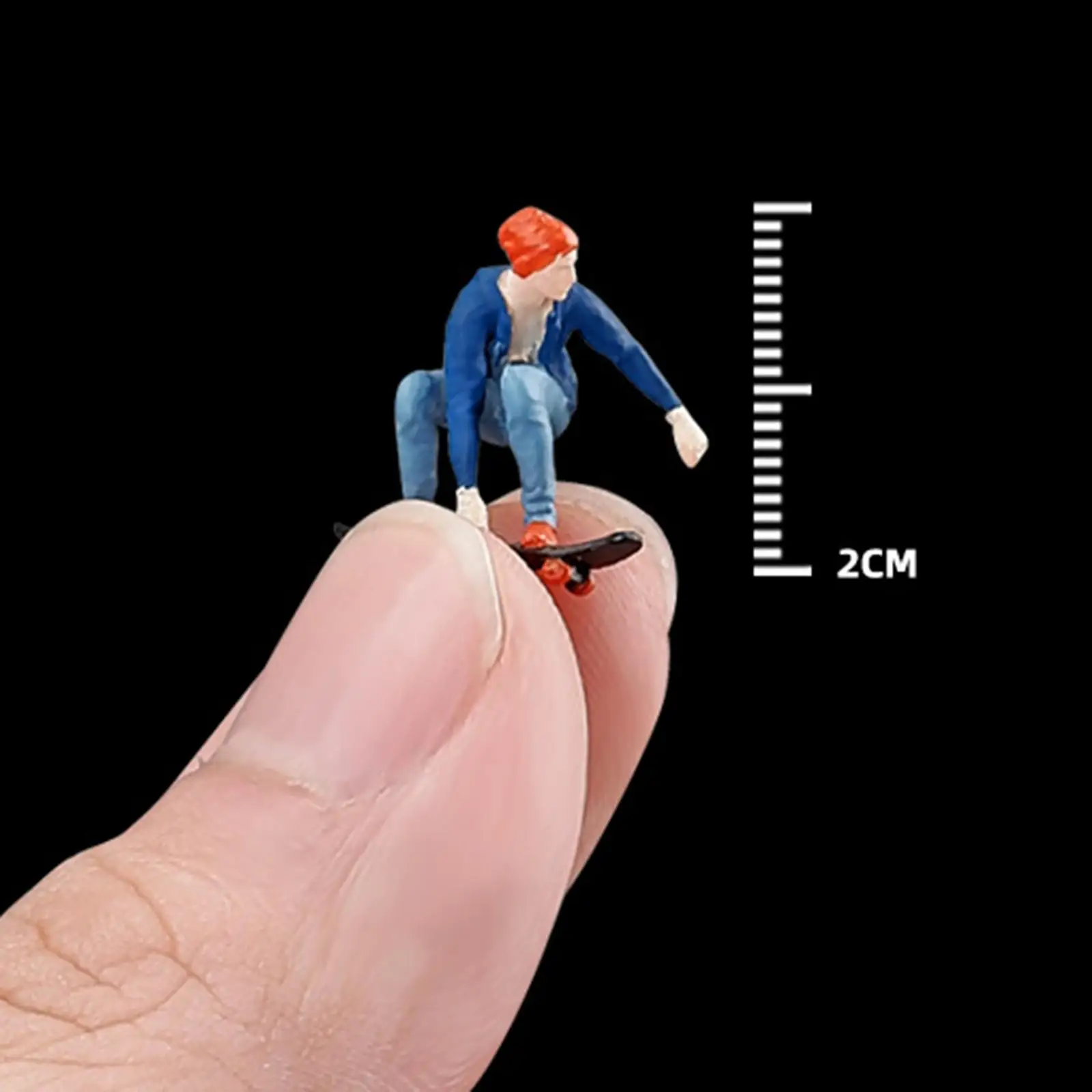 Figurine l'inventaire d'homme de skateboard en résine, échelle 1/64, jouet beurre pour parc et chemin de fer, micro