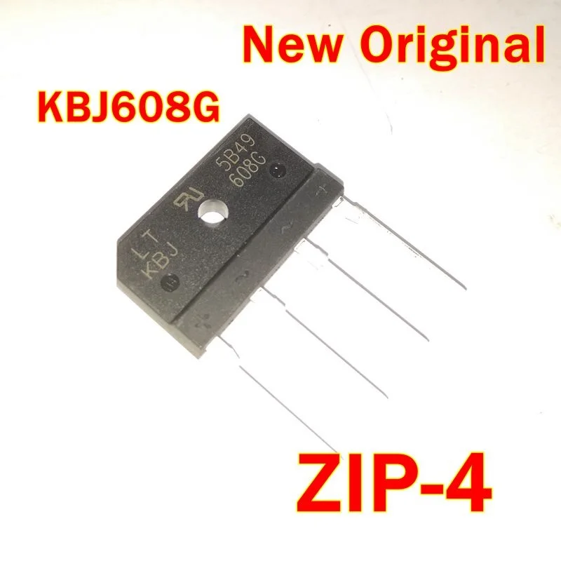 1Pcs to 100Pcs Kbj608G Zip-4 New Original 6A/800V Bridge Rectifier Flat Bridge Bridge Stack