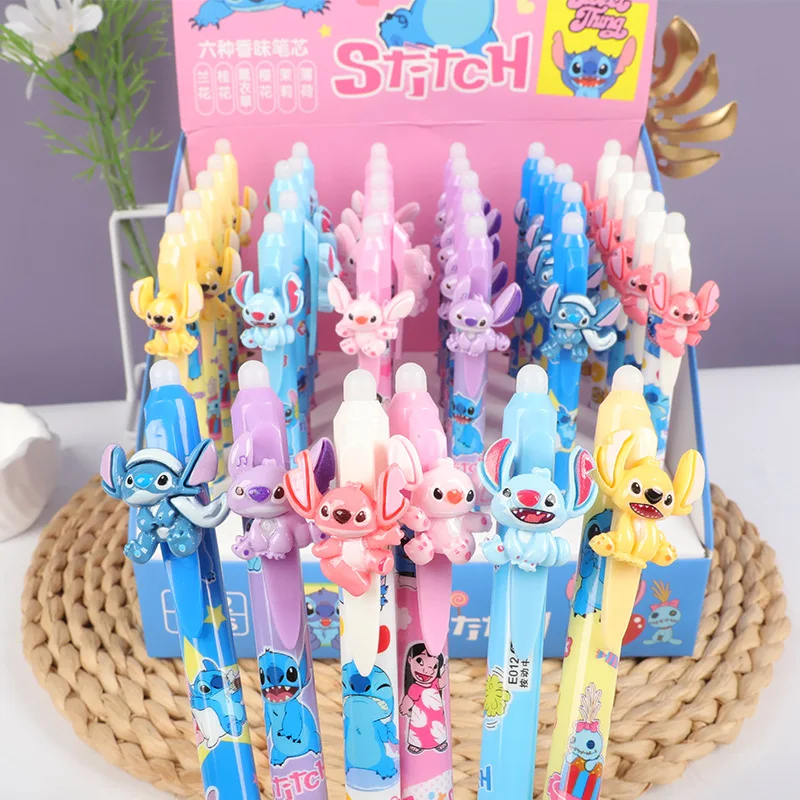 

36pcs Disney Gel Pen Set Stitch 0.5mm Erasable Black Pressing Write Stationery Cartoon Cute School Sign Pen Supplies Wholesale