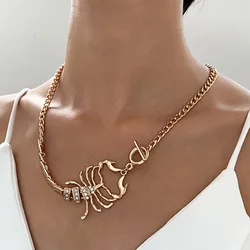Vintage Diamond Scorpion Necklace Personalized Fashion Women's Clavicle Collar Holiday Party Girls Jewelry Gifts