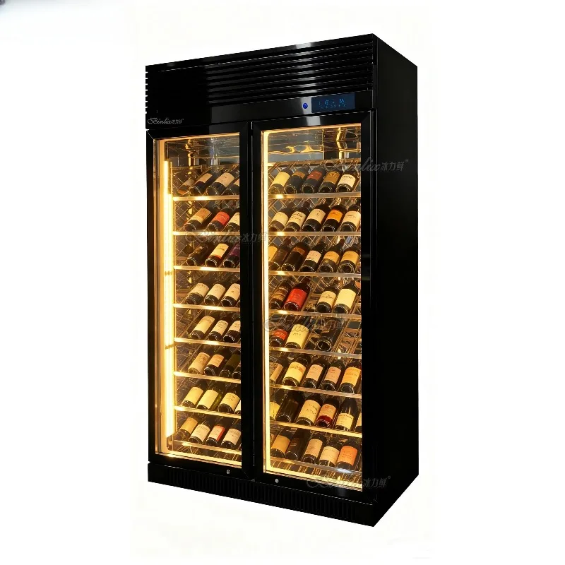 Customized Red Wine Cabinet High Quality Large Glass Door Freezer Fridge for  Display  Alcoholic Drink Cooler