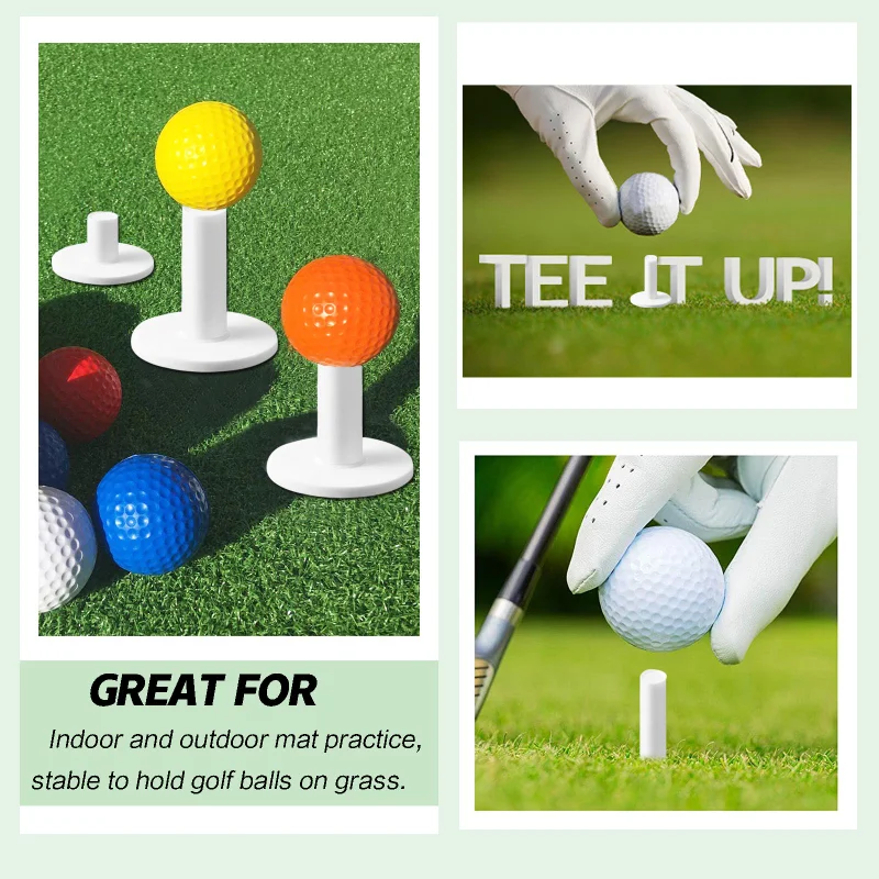 Professional Durable Rubber Golf Tee Driving Range Tees Ball Holder Set for Indoor Outdoor Practice Mat