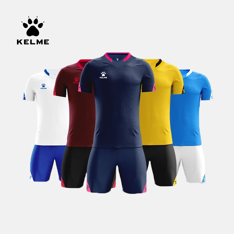 

KELME мужская футбольная форма на заказ, футбольные майки, мужской спортивный костюм, спортивная одежда с короткими рукавами, Джерси, футбольные шорты, костюм 3801099