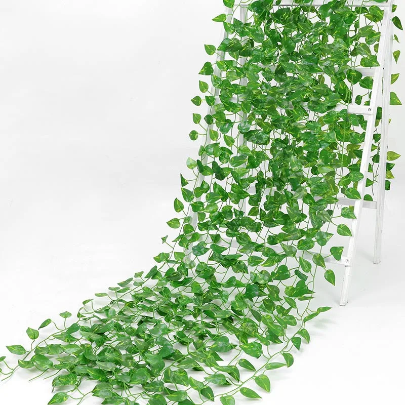 Creative Simulation Of Green Radish Leaves Decoration Ceiling Water Pipe Air Conditioning Winding To Block Plastic Green Plants