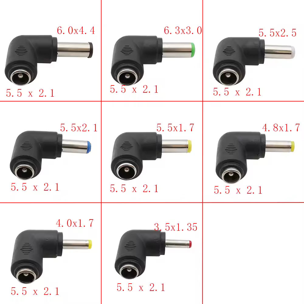 5,5/1pcs dc 2,1x6,0mm bis 4,4x6,3 3,0x5,5 2,5x5,5 1,7x4,8 1,7x4,0 1,7x3,5 1,35 x mm Buchse zu Stecker Gleichstrom stroma schluss