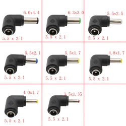 5/2/1Pcs DC 5.5x2.1mm to 6.0x4.4 6.3x3.0 5.5x2.5 5.5x1.7 4.8x1.7 4.0x1.7 3.5x1.35mm Female Jack to Male Plug DC Power Connector