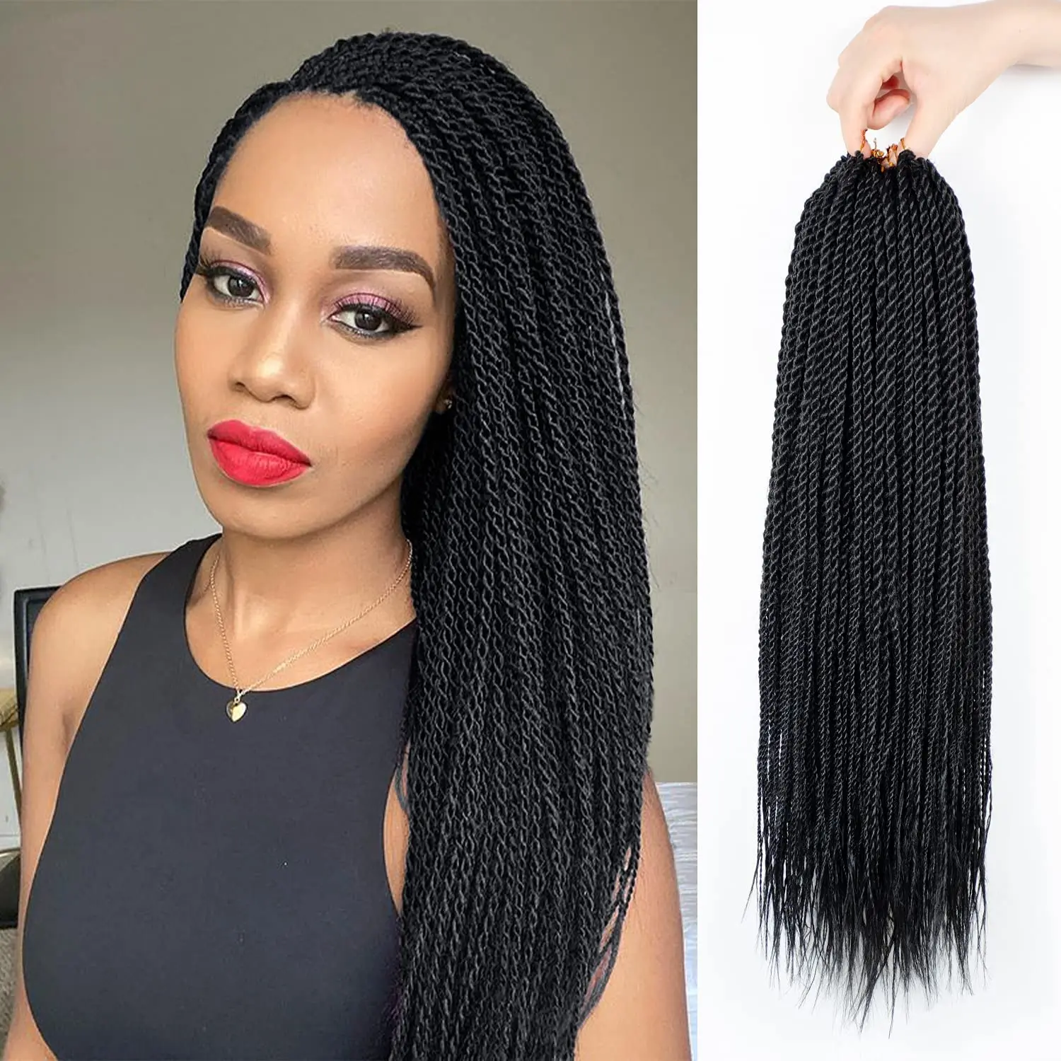 Capelli all'uncinetto Senegalese Twist piccoli fili di capelli all'uncinetto/confezione trecce all'uncinetto capelli per donne nere trecce all'uncinetto Twist