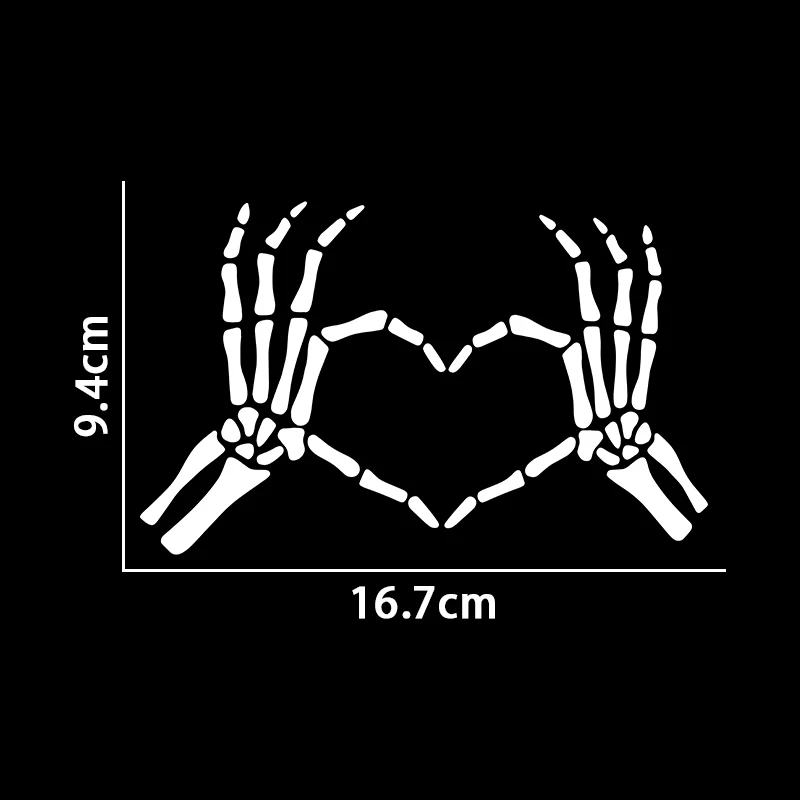 

Halloween Heart Skull Finger Car Sticker Window Stickers Laptop Decal Auto Waterproof Car Body Creative Decals Decor Accessories