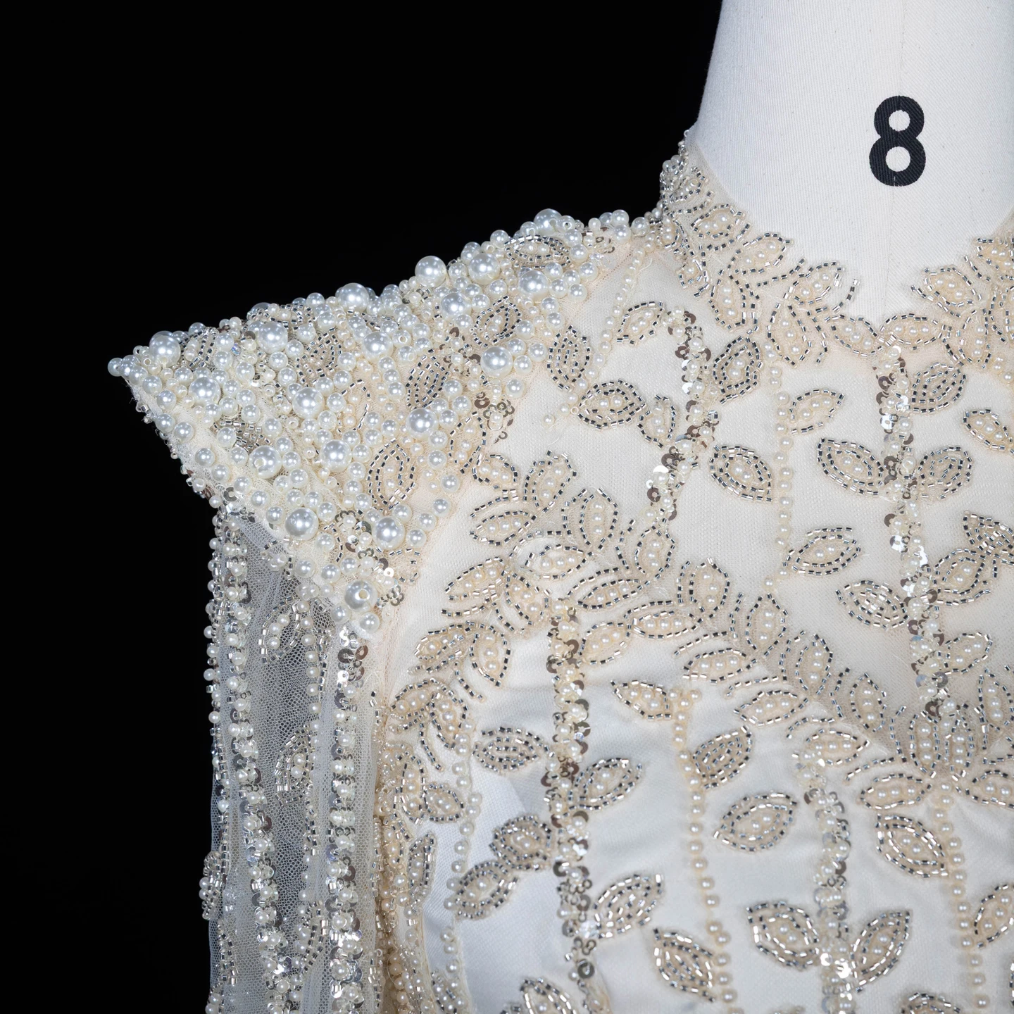 Sharon Said Luxuriöses Dubai Rosa Perlenbesetztes Abendkleid mit Langen Ärmeln Saudi-Arabisches Hochzeits-Bankett-Partykleid SS696 Maßanfertigung – Detail 16