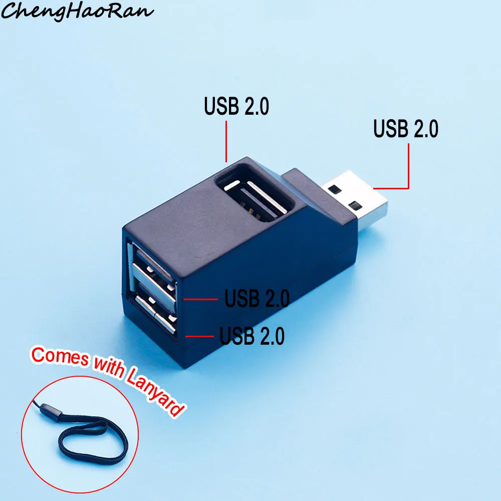 1 Stück USB 2.0 3.0 Hub mit 3 Anschlüssen, Tragbarer Schneller Datenübertragungs-USB-Verteiler für Computer und Laptop, Dockingstation 2.0 3.0 Hub-Adapter – Detail 7
