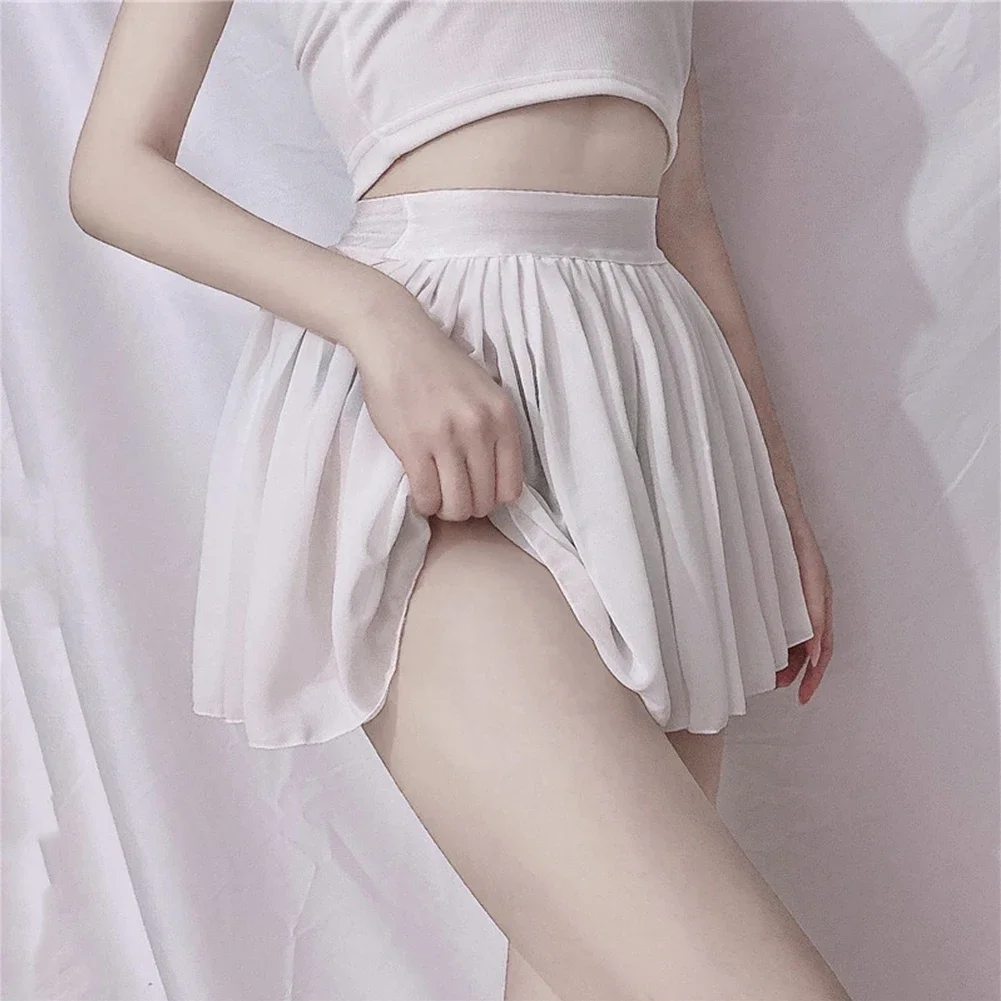 Dress Women's Skirt Short Skirts Skater Pleated Slight Strech Soft Solid Color A-line Comfortable Daily Comfy