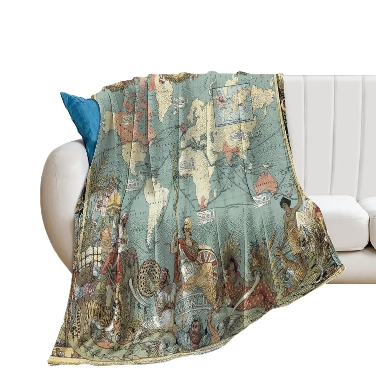 British Empire Map | Traditional | World Throw Blanket for winter Thermal Blankets