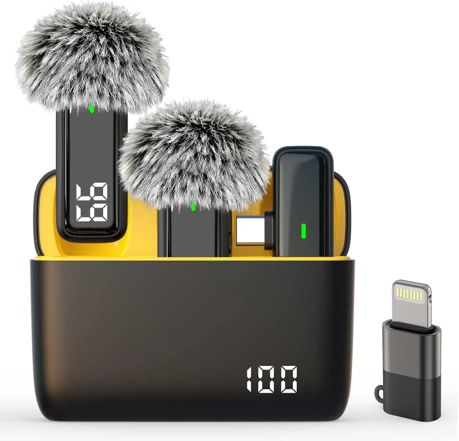 

Беспроводной петличный микрофон для Android и iPhone 16/17, с шумоподавлением, на клипсе, с зарядным кейсом на 24 часа, USB-C