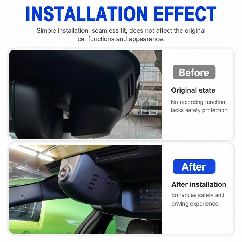 4K 2160P HD OEM Style Car DVR Dash Cam  WiFi APP Plug & Play Night Vision Car Video Recorder For Jaguar I‑PACE X590