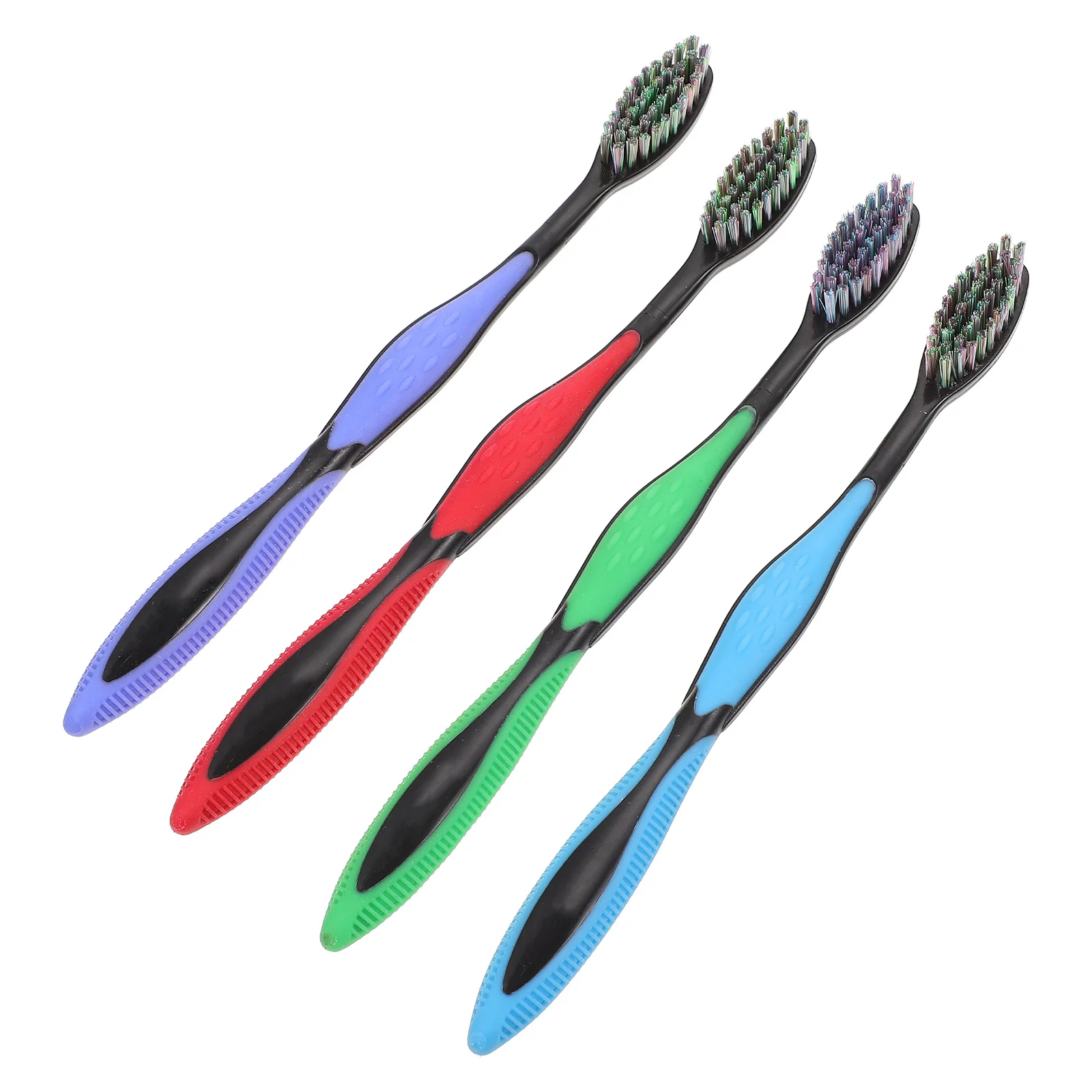 

10Pcs Hard Bristles Toothbrushes for Adults Ergonomic Curved Handle Anti-Slip Design Stain Removal Manual Brushing Teeth