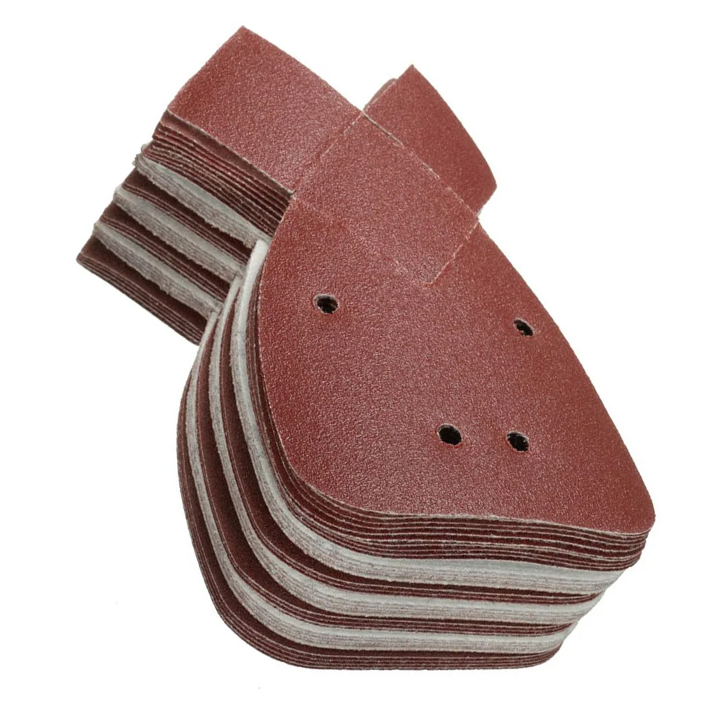 40 discos triangulares de lixamento dos pces gancho laço fixação almofadas abrasivas não tecidas para a condicionamento de superfície limpeza acabamento rebarbação