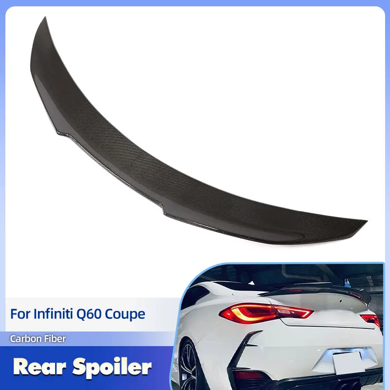 

Car Rear Trunk Spoiler Wings Full Carbon Fiber for Infiniti Q60 Coupe 2017-2020 Racing Rear Spoiler Boot Wing Lip Body Kit