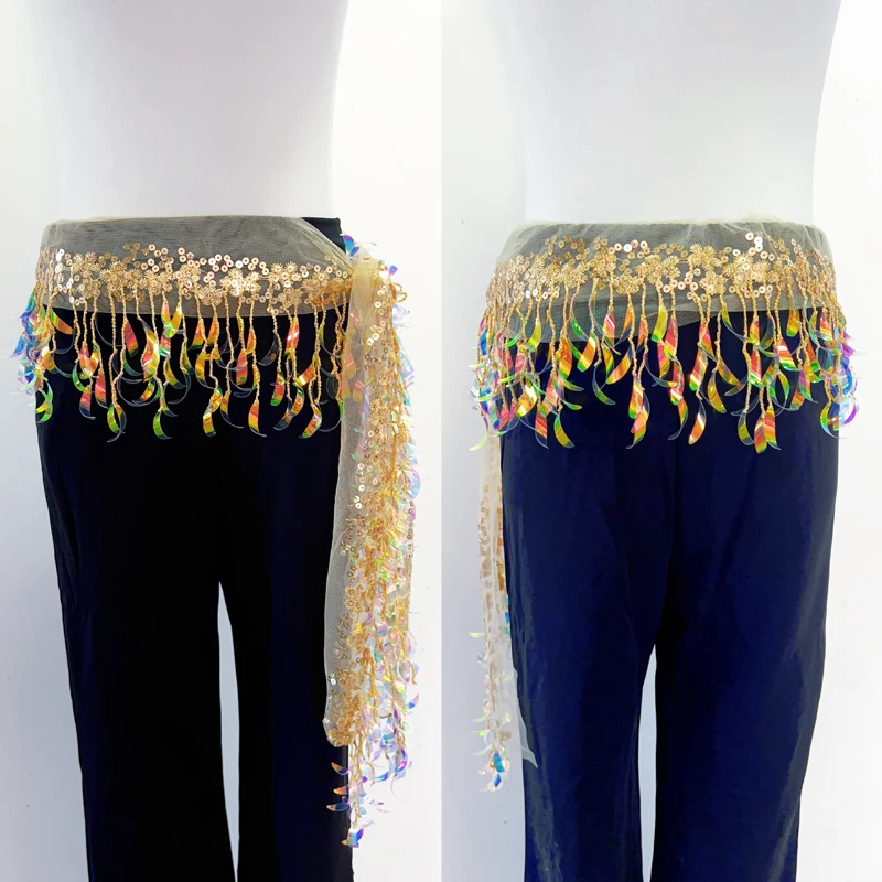 Belly Dance Costume Hip Scarf for Women Sequing Tassel Bellydancing Accessories Wear Belt Oriental Waist Chain Hip Scarves