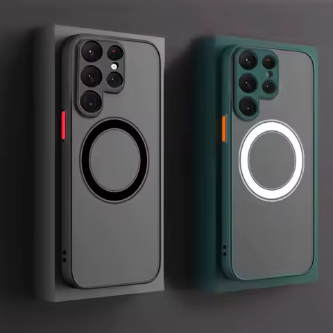 Suitable for Samsung S25 S24 S23 S22 Magnetic Mobile Phone Cases A52 A53 A73 Matte Anti-fall Protective Samsung S25 Ultra Case