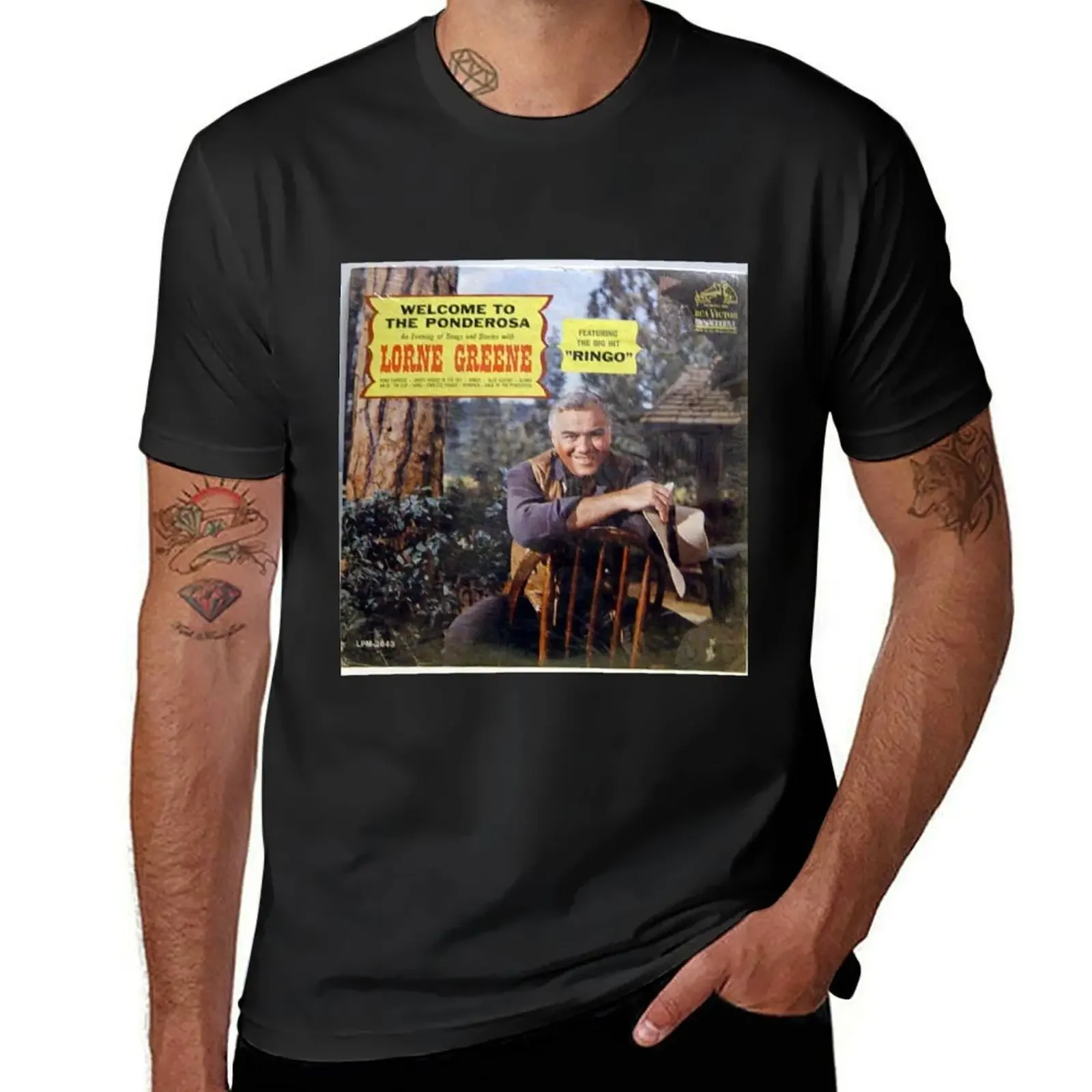 Lorne Greene, Welcome To The Ponderosa, TV ,Western, LP,Ringo,Bonanza T-Shirt quick drying boys animal print cotton t shirt men