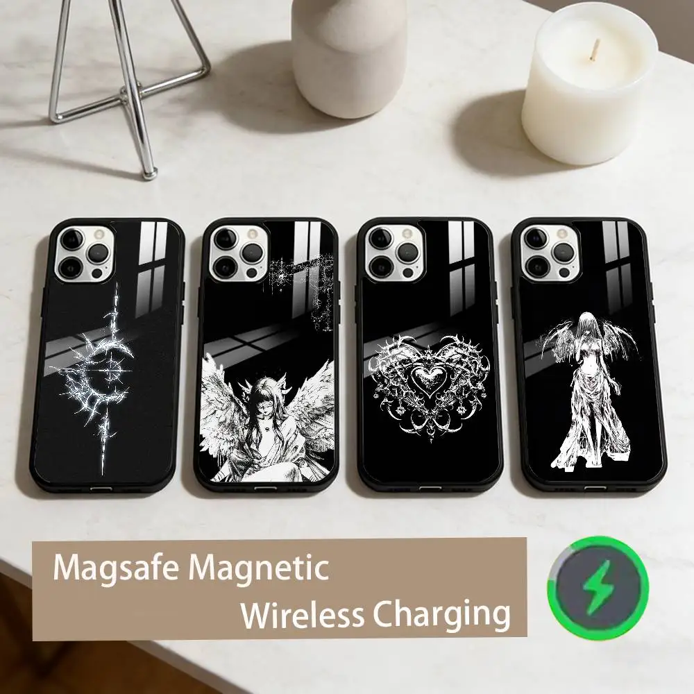 

Gothic Coquette Cyber Sigilism Phone Case For iPhone17,16,15,14,13,12,11 Plus,Pro Max Magnetic For Magsafe Wireless Charging