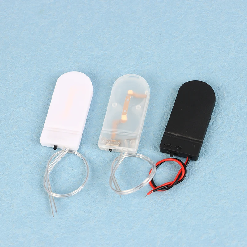 5Pcs Button Coin Cell Battery Holder Case Cover With ON-OFF Switch Leads Wire Battery Box Single Dual Slots