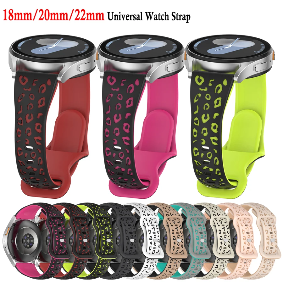 

18mm 22mm 20mm Universal Watch Straps Soft Silicone Band 3D Flower Wristband for Huawei Samsung Xiaomi Amazfit Smartwatch