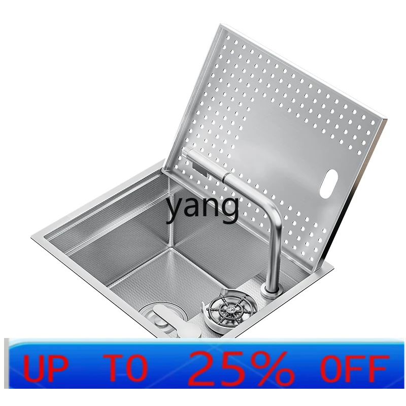 

LMM stainless steel small single slot western kitchen bar counter hidden cup washer nakajima vegetable basin