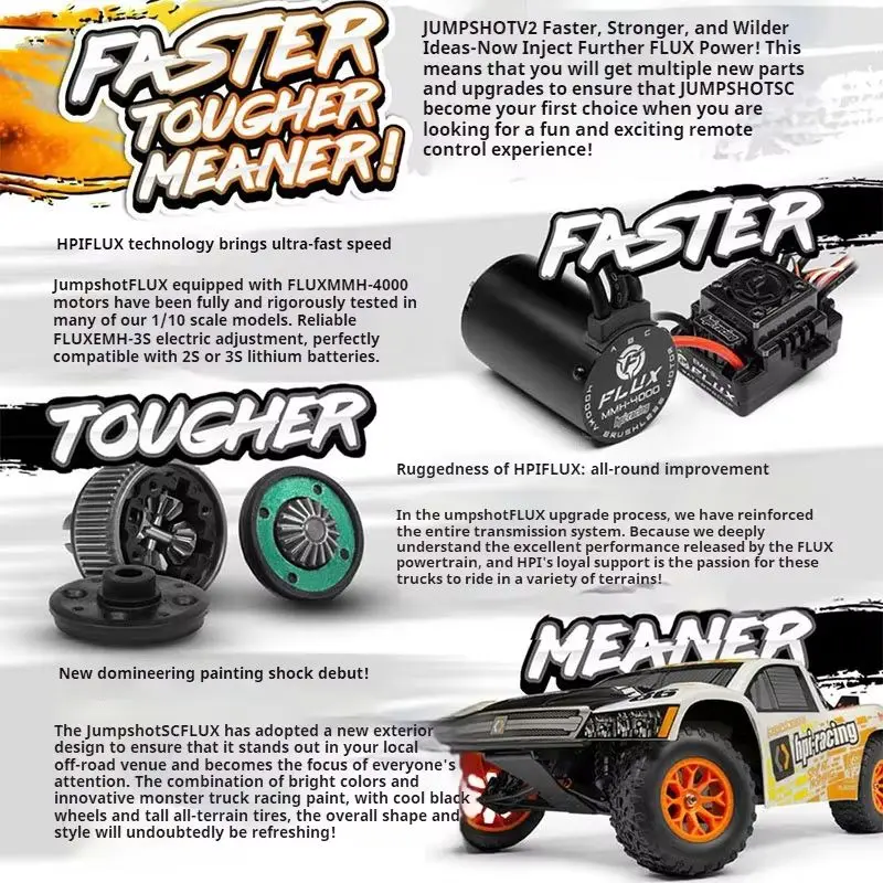 HPI Jumpshot SC Flux remote control electric brushless 1/10 two-wheel drive short card off-road high-speed car toy gift