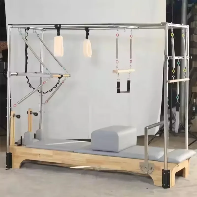 

XMSJ Classic Oak Wood Short Leg Pilates Reformer Trapeze 3 1 Full Tower Body White Wood Pilates Swing Bed Reformer Combinations