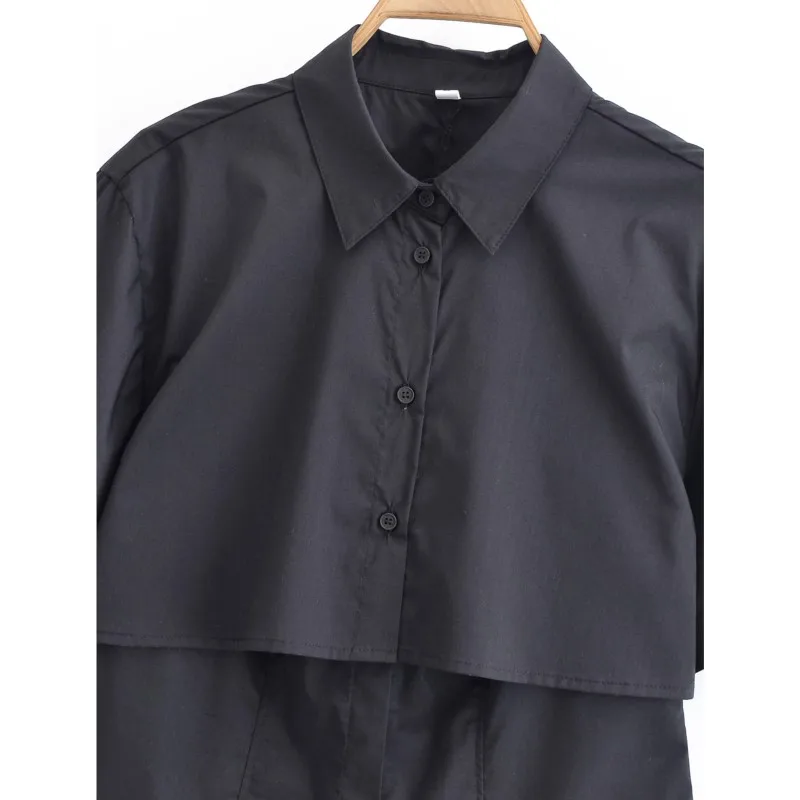Women's Spring Casual Short Sleeve Double Layered Shirt: A Chic Wardrobe Essential thumbnail