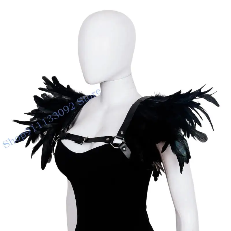 H9ED Shrug Shawl สำหรับผู้ใหญ่ผู้หญิงผู้ชายฮาโลวีนคอสเพลย์เครื่องแต่งกาย Punk Gothic Shrug ไหล่ห่อของขวัญ