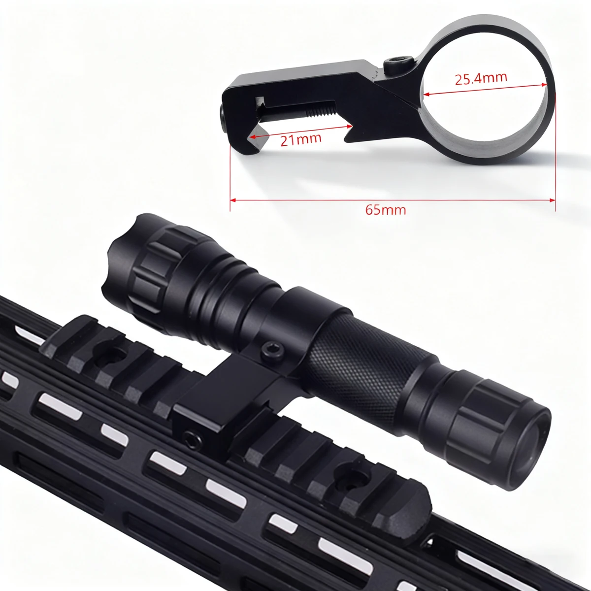 

1" Offset Ring Flashlight Light Laser Side Mount Adapter 25.4mm / 1 inch Ring fit Hunting Riflescope 20mm Picatinny Rail Mount