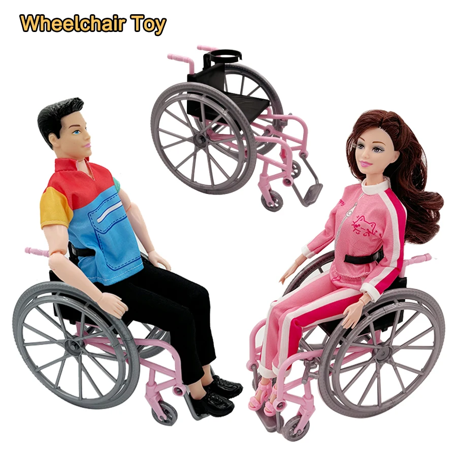 Lifelike Wheelchair for Barbie/ken Dolls Cute Dollhouse Mini Item Doll Accessories Movable Wheelchair Toys for Children Gift