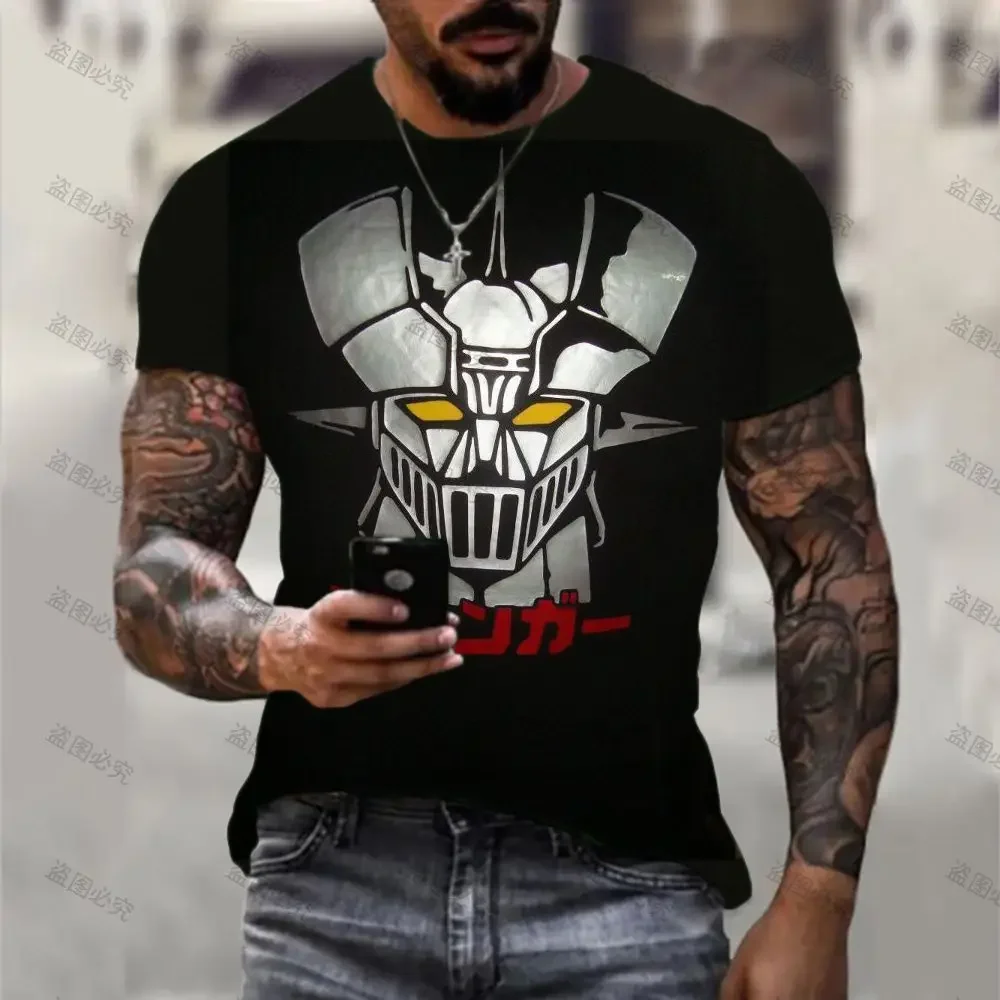 Men\'s  T-Shirt Y2k Tops T-shirts High Quality Mazinger Z Harajuku HD Print Clothes Anime Essentials Streetwear Leisure 6XL 2023