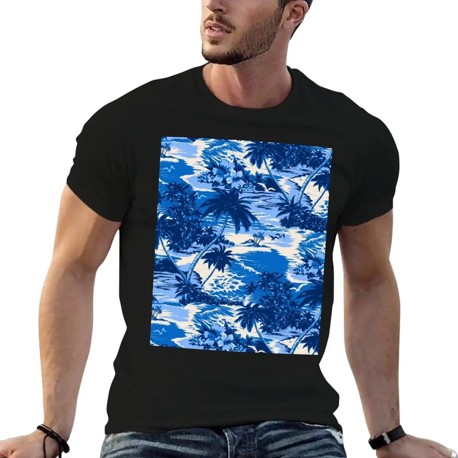 

Napili Bay Scenic Hawaiian Aloha Shirt Print - Blue T-Shirt graphic t shirt vintage summer tops mens funny t shirts