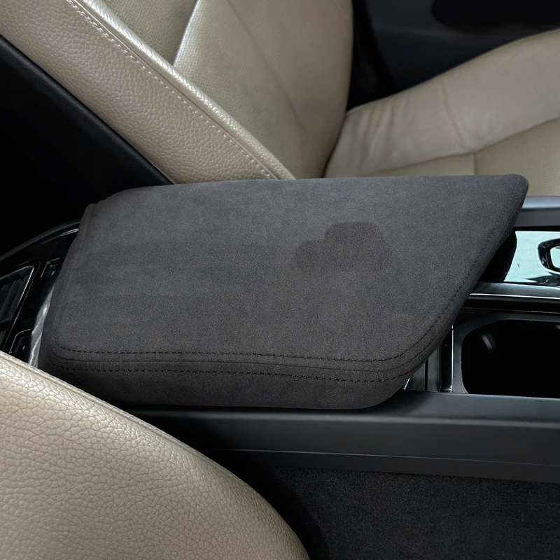 For Volvo XC60 2018-24 Alcantara Central Armrest Box Cover Protective Pad