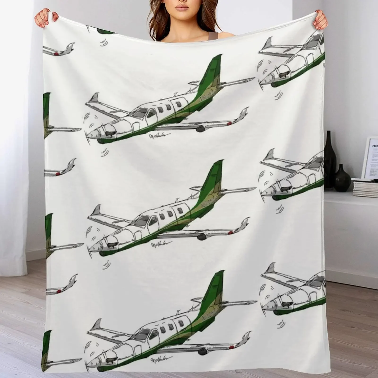 Socata TBM 700 N900WF Throw Blanket Ultra Plush Cozy Blanket for Napping Sleeping