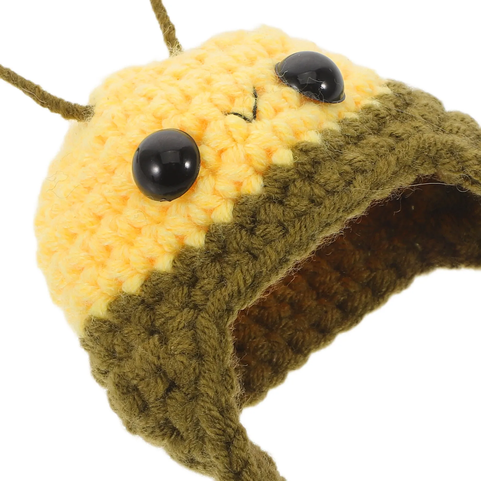 Miniatura czapki dzierganej w stylu pszczoły dla postaci zwierzęcych, mała ręcznie robiona czapka do ozdób rękodzielniczych, akcesoria do domku dla lalek DIY i na przyjęcia.