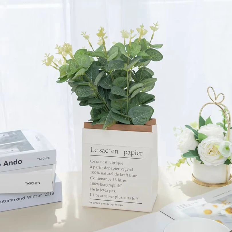 

50/100PCS Fake Plants Silk Eucalyptus Leaf Diy Festival Decorations Vase Home Room Garden Wedding Scrapbooking Artificial Plants