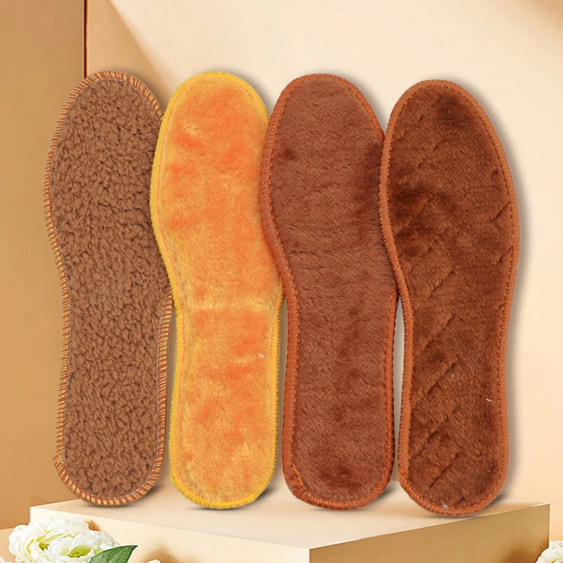 1Pair Thicken Plush Insoles Men Women Heating Shoe Pads Winter Warm Shoes Insole Sneakers Boots Shoe Sole Thermal Inserts