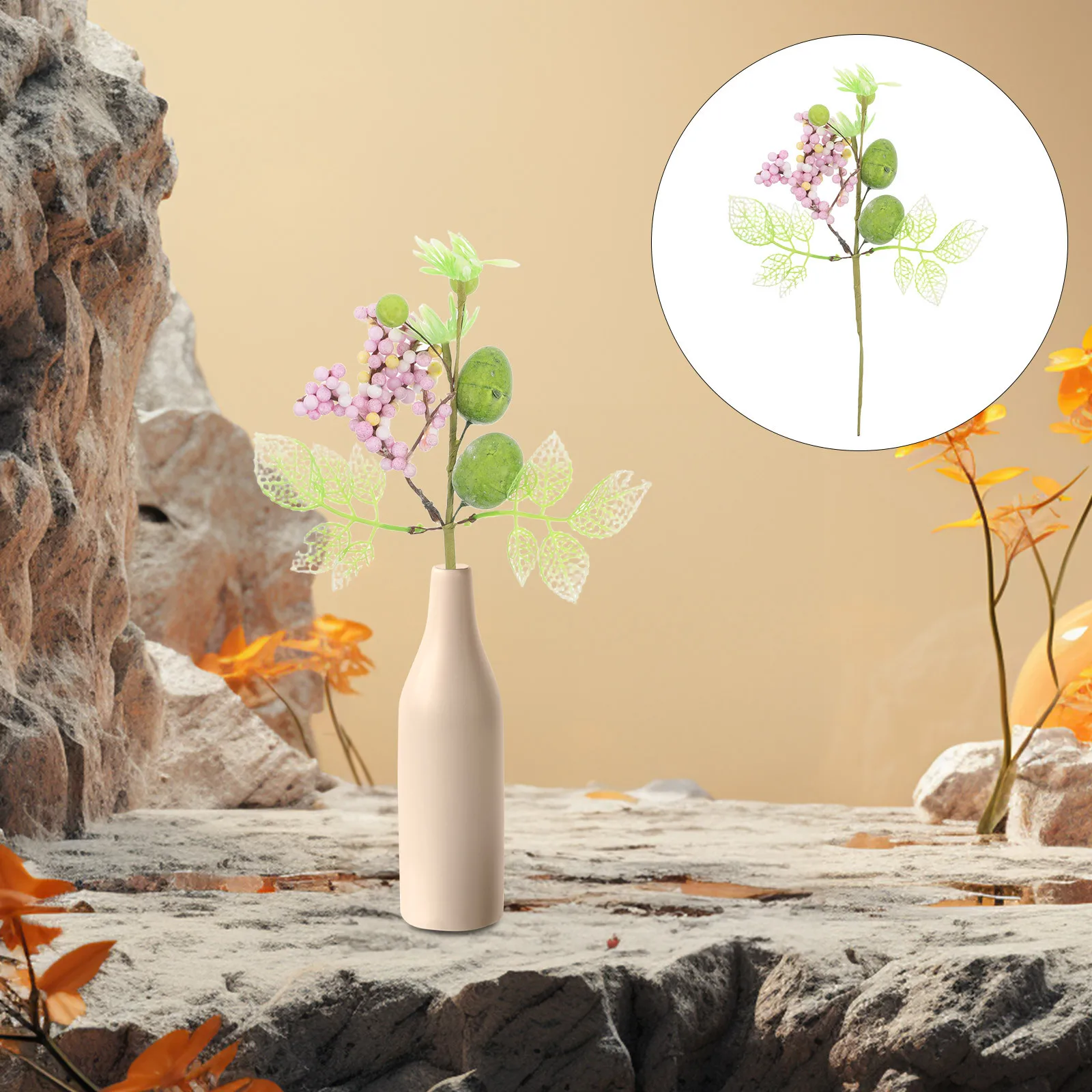 

2Pcs Spring Floral Stems Easter Egg Picks Artificial Branch Decorations for Festive Table Centerpieces Home Office Mall