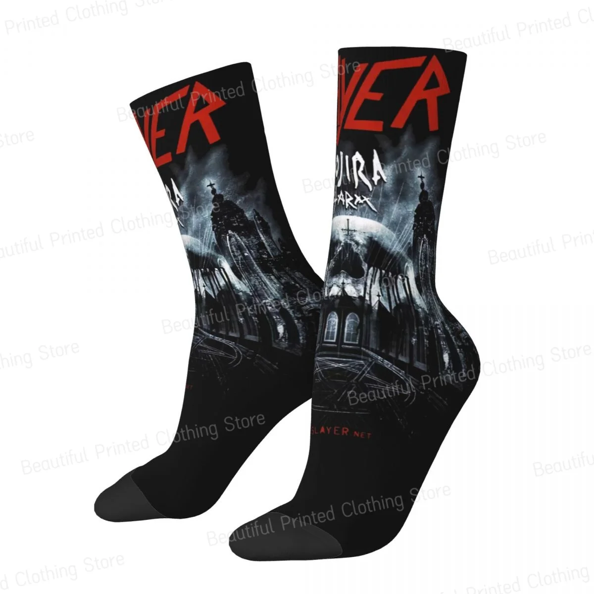 Slayer Live Undead Unisex Four Seasons Socks Outdoor Happy Crew Socks Street Style Crazy Sock