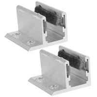 2 Pcs Door Swing Stopper Glass Stay Roller Silver Aluminum Adjustable Floor Guide for Sliding Doors Enhancing Stability Safety