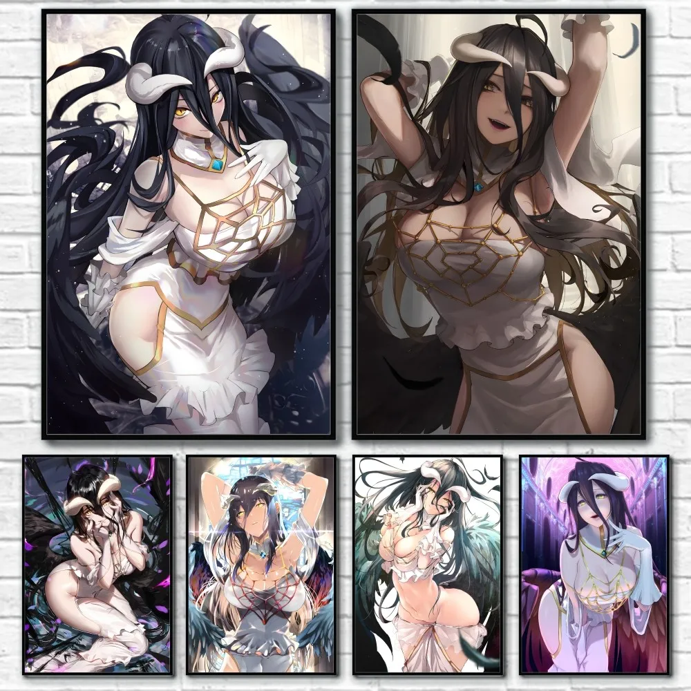 

A-Albedo O-Overlord Sexy Anime Poster Sticky Wall Art Printing Waterproof Home Living Bed Room Bar Aesthetic Decor