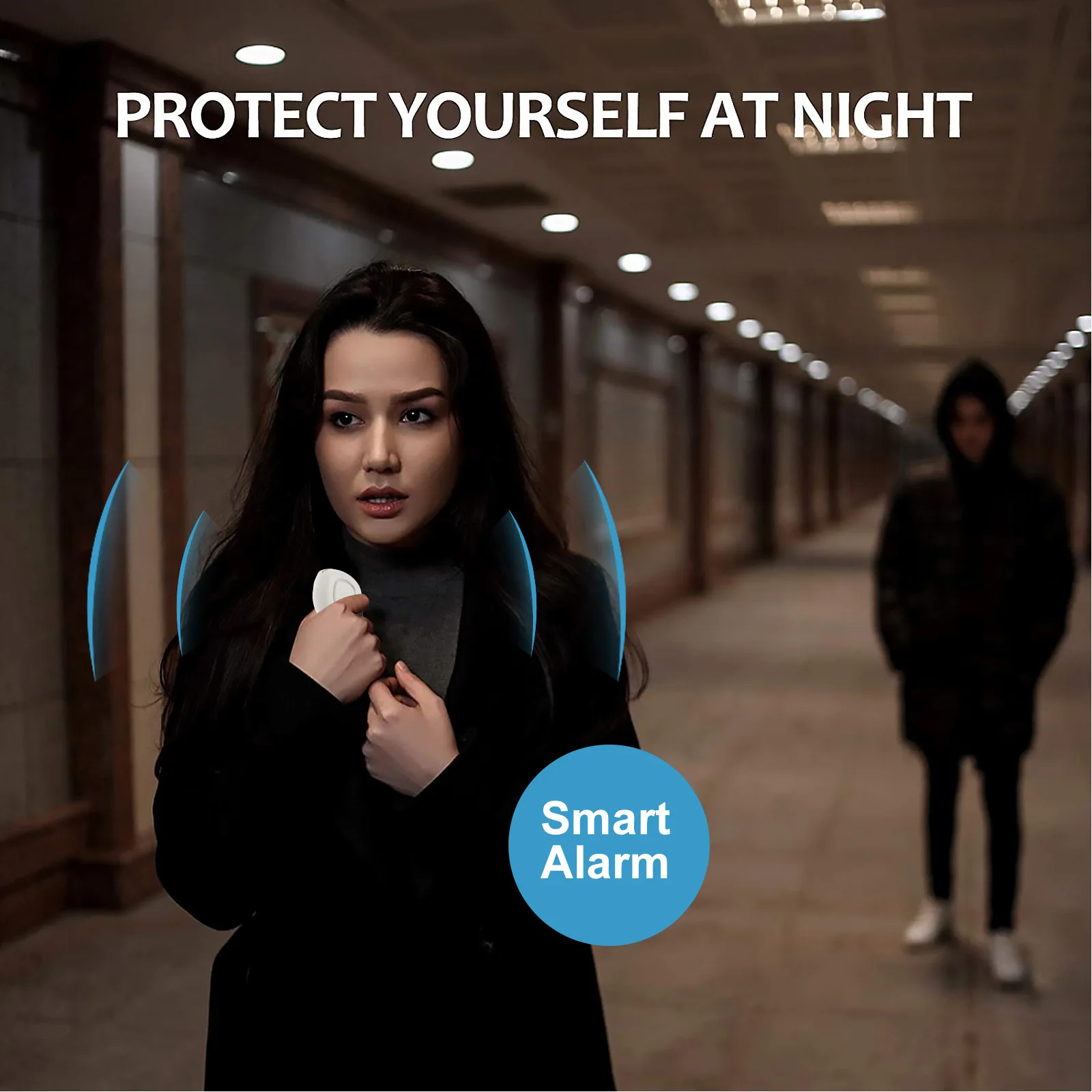 Heart Shaped Personal Alarm Keychain Mini Size Portable Plastic for Women Seniors Emergency Security LED Light