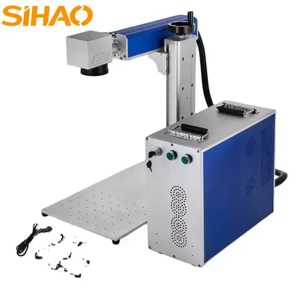 SIHAO آلة الوسم بالليزر 30/50 واط الألياف النقش بالليزر المعادن الفولاذ المقاوم للصدأ قطع الذهب والفضة حلقة قاطع الألياف