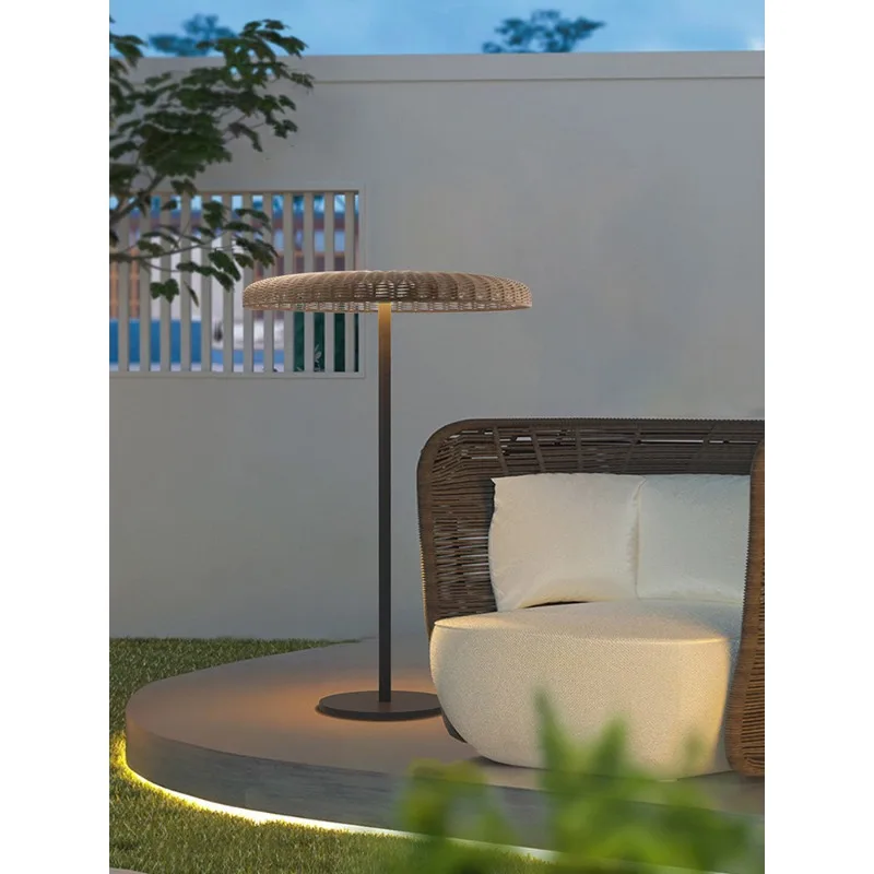 Outdoor waterproof woven solar lawn light B & B terrace rooftop restaurant layout light Villa courtyard floor lamp